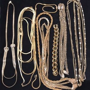 Bulk lot of vintage gold tone chains - wholesale